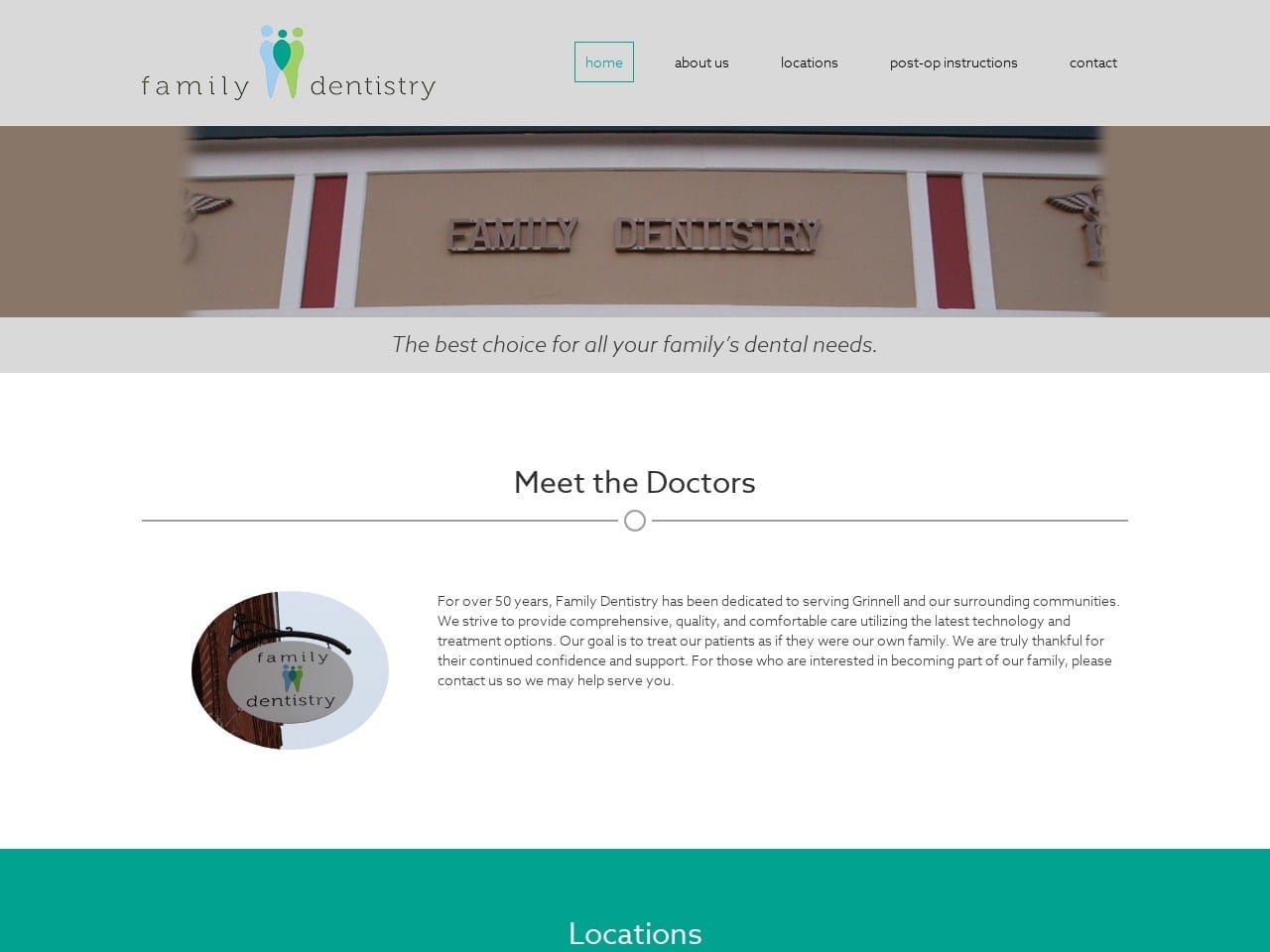 Family Dentistry Website Screenshot from grinnelldentist.com