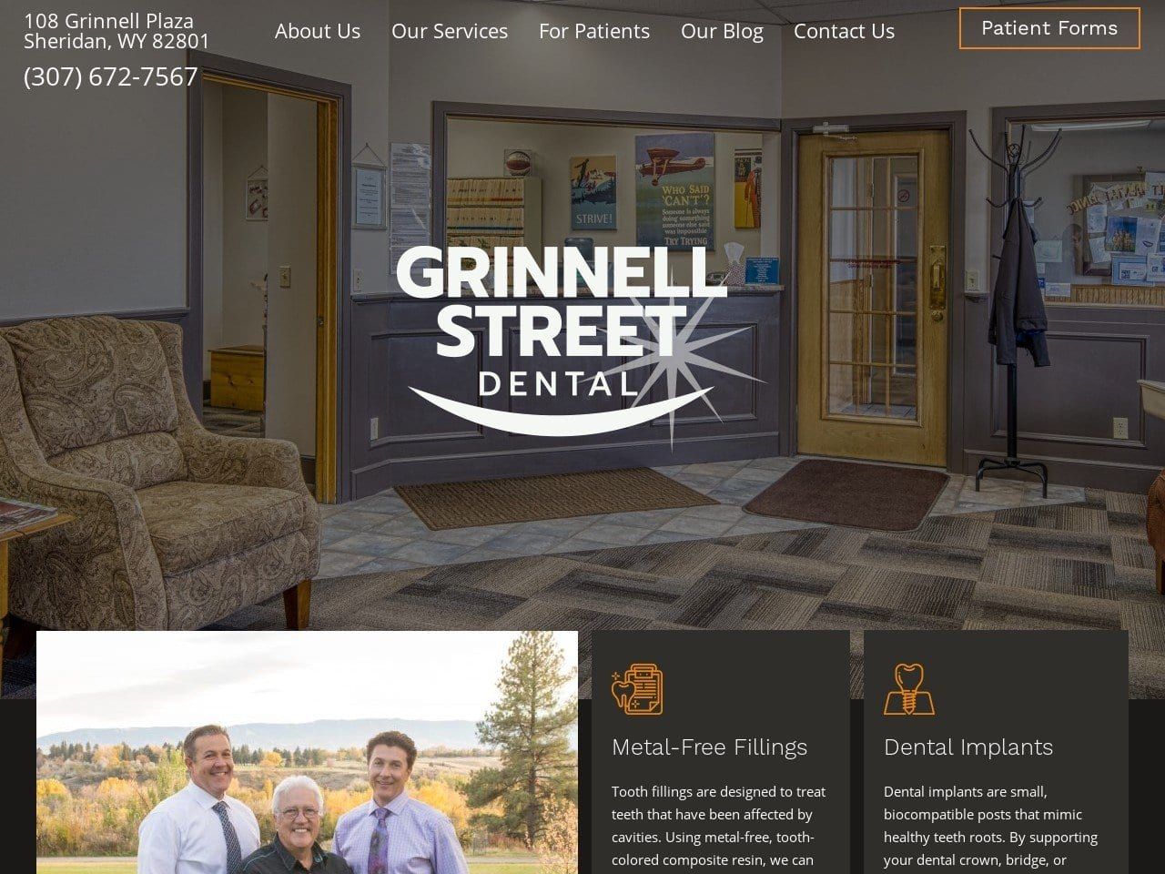 Grinnell Street Dental Website Screenshot from grinnellstreetdental.com