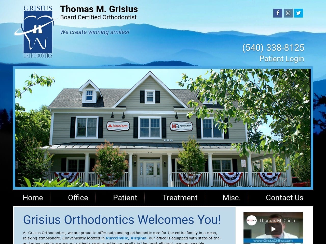 Dr. Thomas M. Grisius DDS Website Screenshot from grisiusortho.com