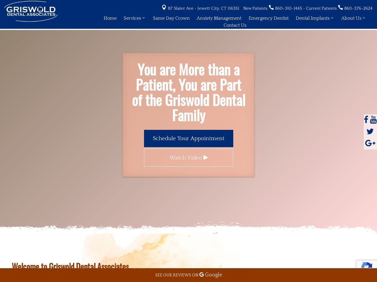 Griswold Dental Associates PC Website Screenshot from griswolddental.net