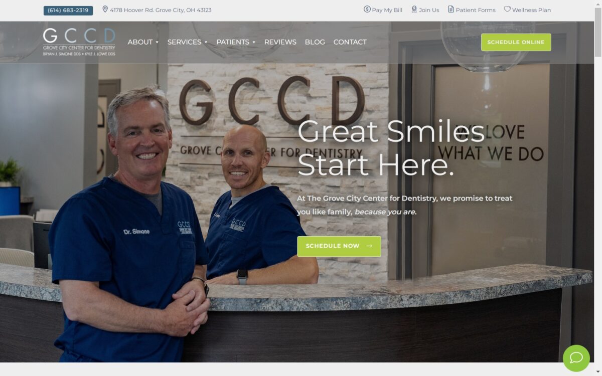 grovecitycenterfordentistry.com screenshot