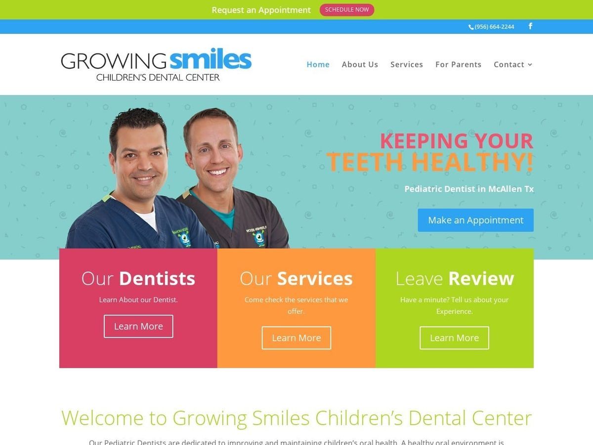 Growing Smiles Childrens Dental Center Dr. Mohamed Website Screenshot from growingsmilescdc.com