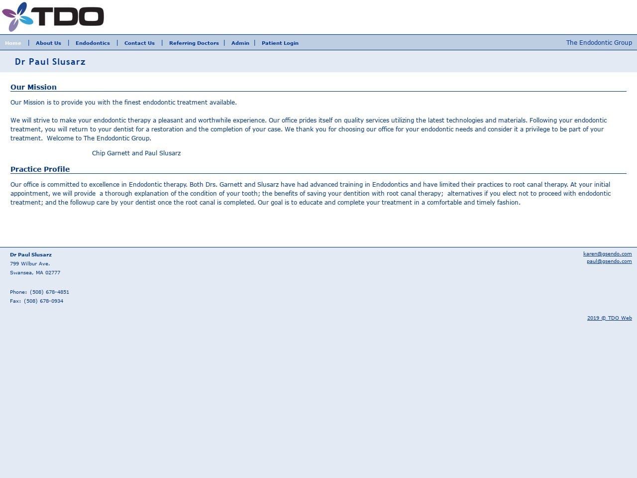 Endodontic Group Website Screenshot from gsendo.com