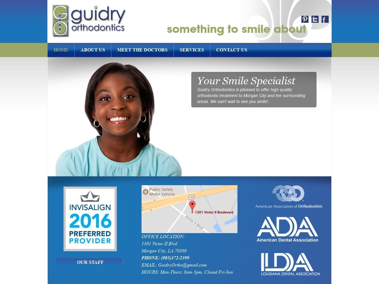 Guidry Orthodontics Website Screenshot from guidryortho.com