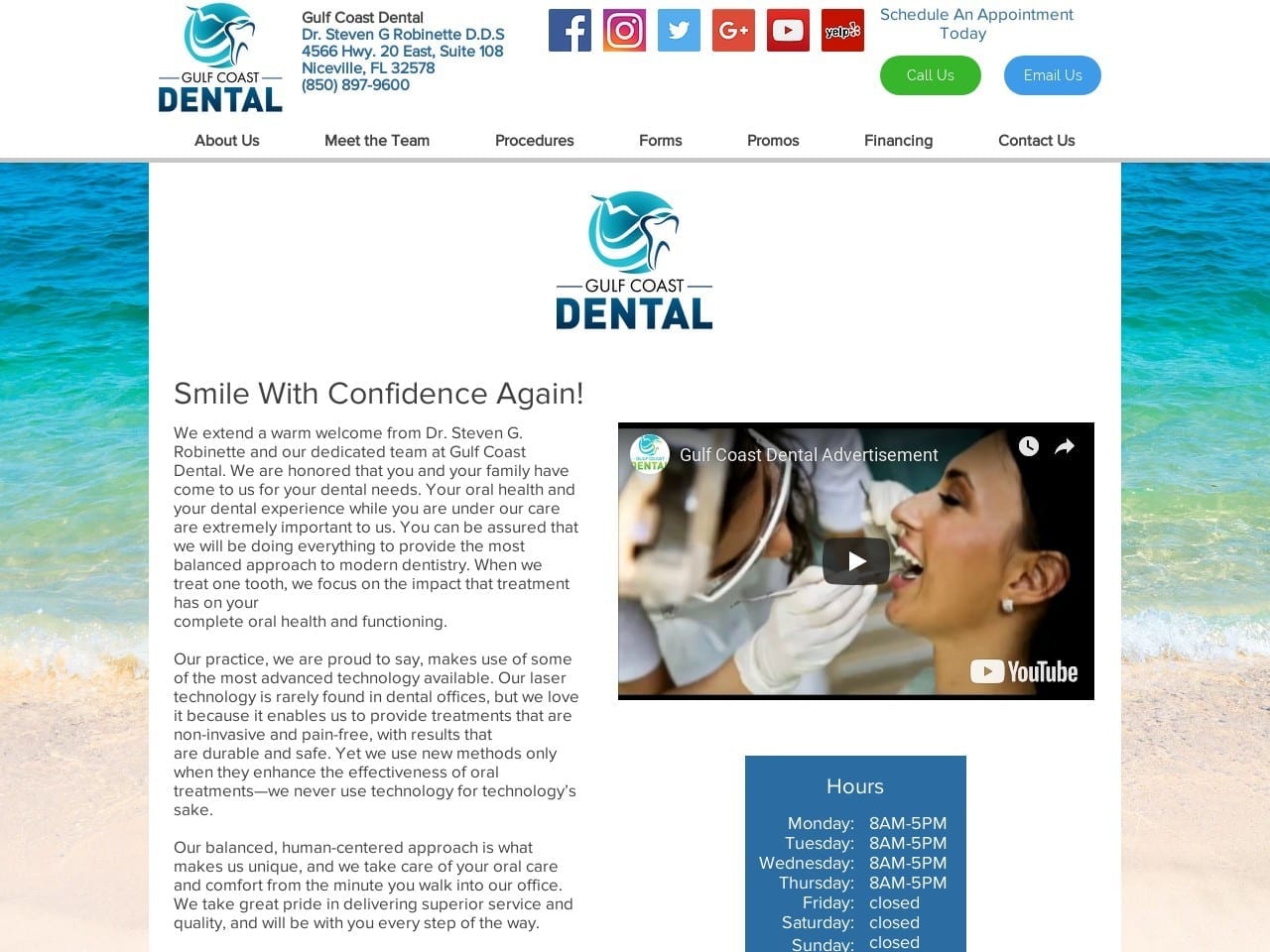 Gulf Coast Dental LLC Website Screenshot from gulfcoastdental.net