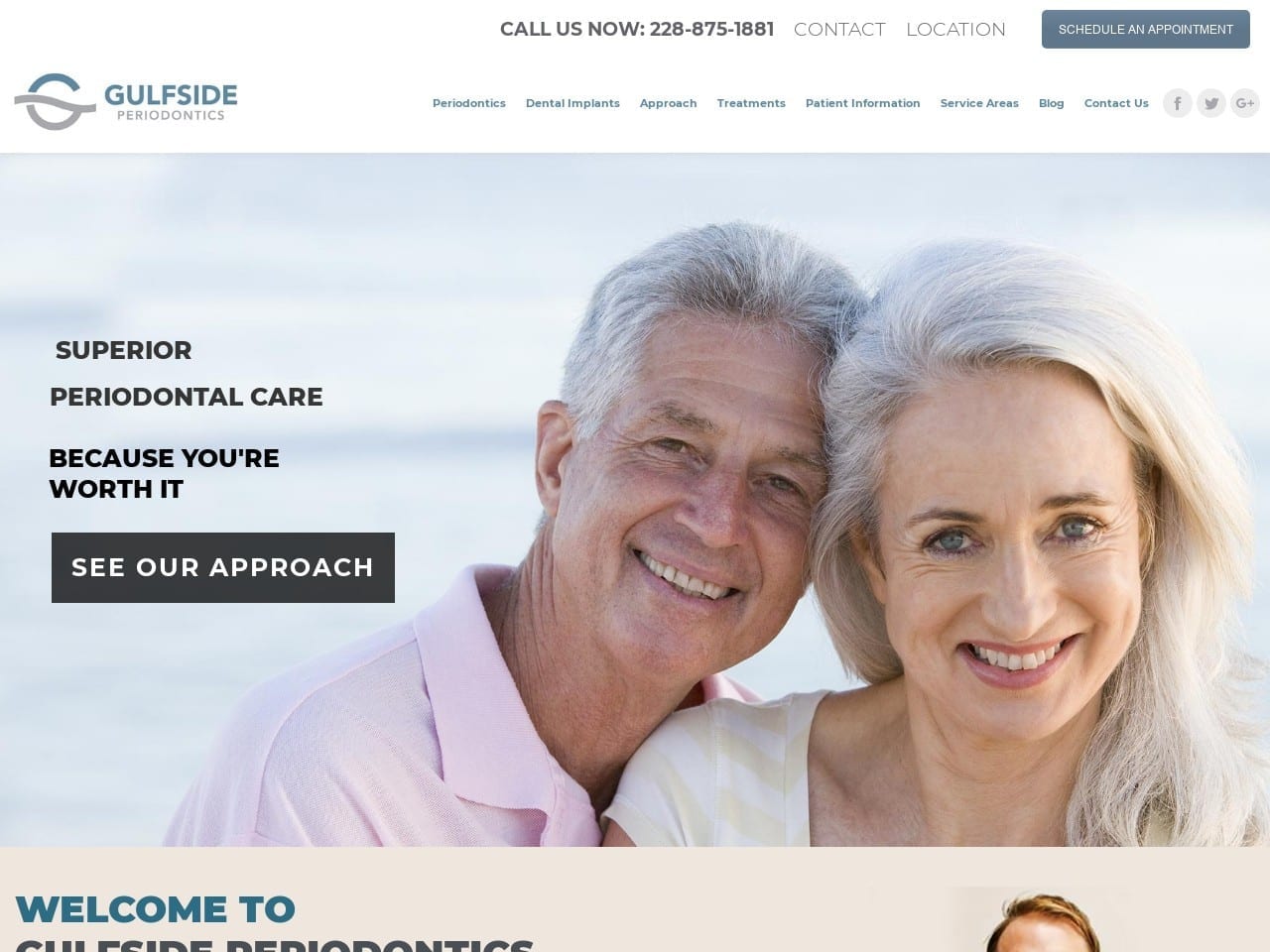 Gulfside Periodontics PLLC Website Screenshot from gulfsideperio.com