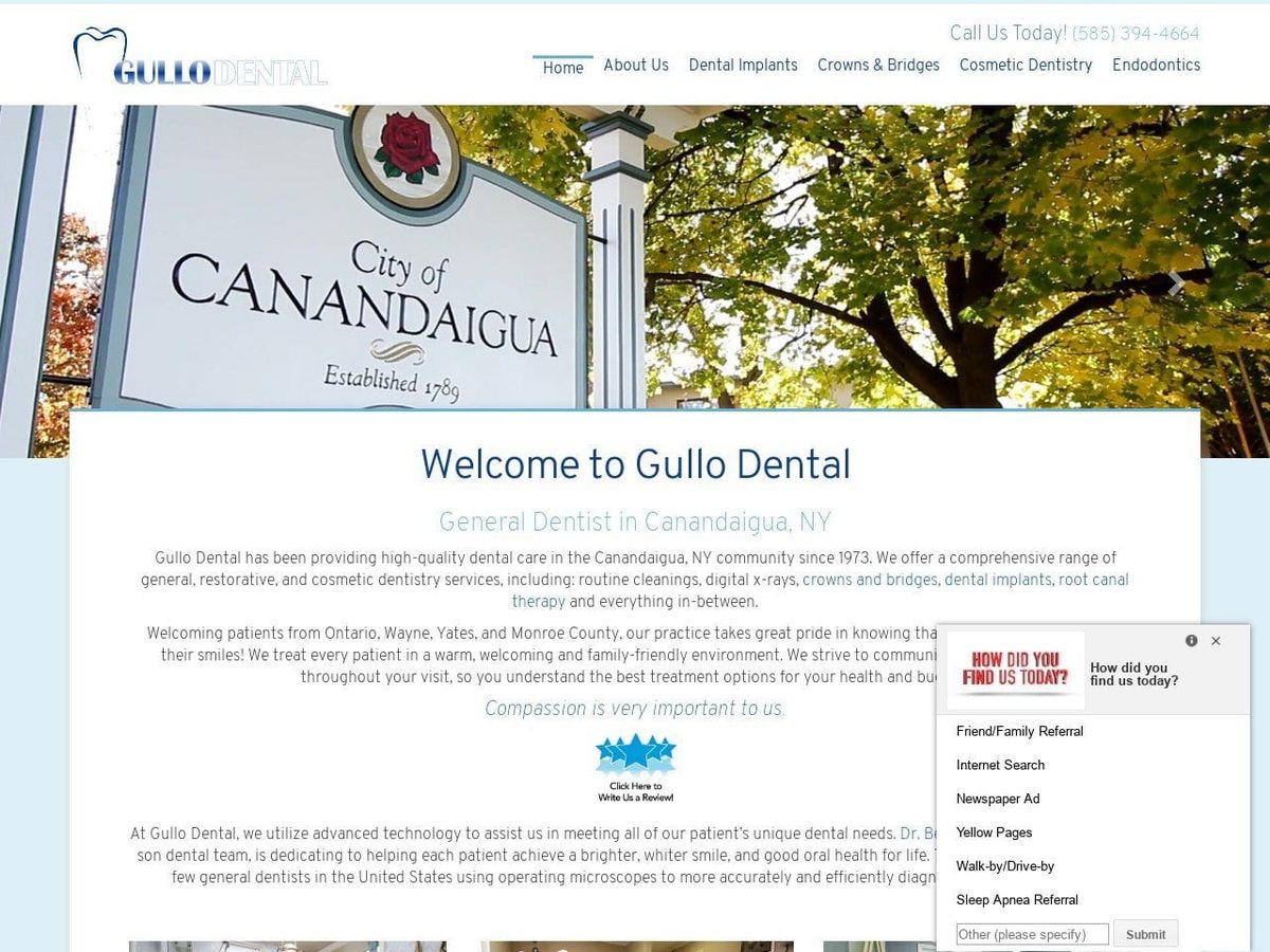 Gullo Dental Website Screenshot from gullodental.com