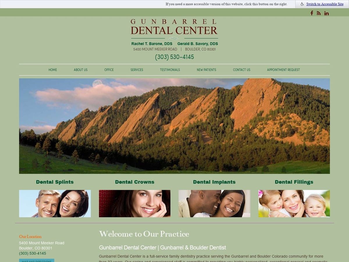 Gunbarrel Dental Center Website Screenshot from gunbarreldental.com