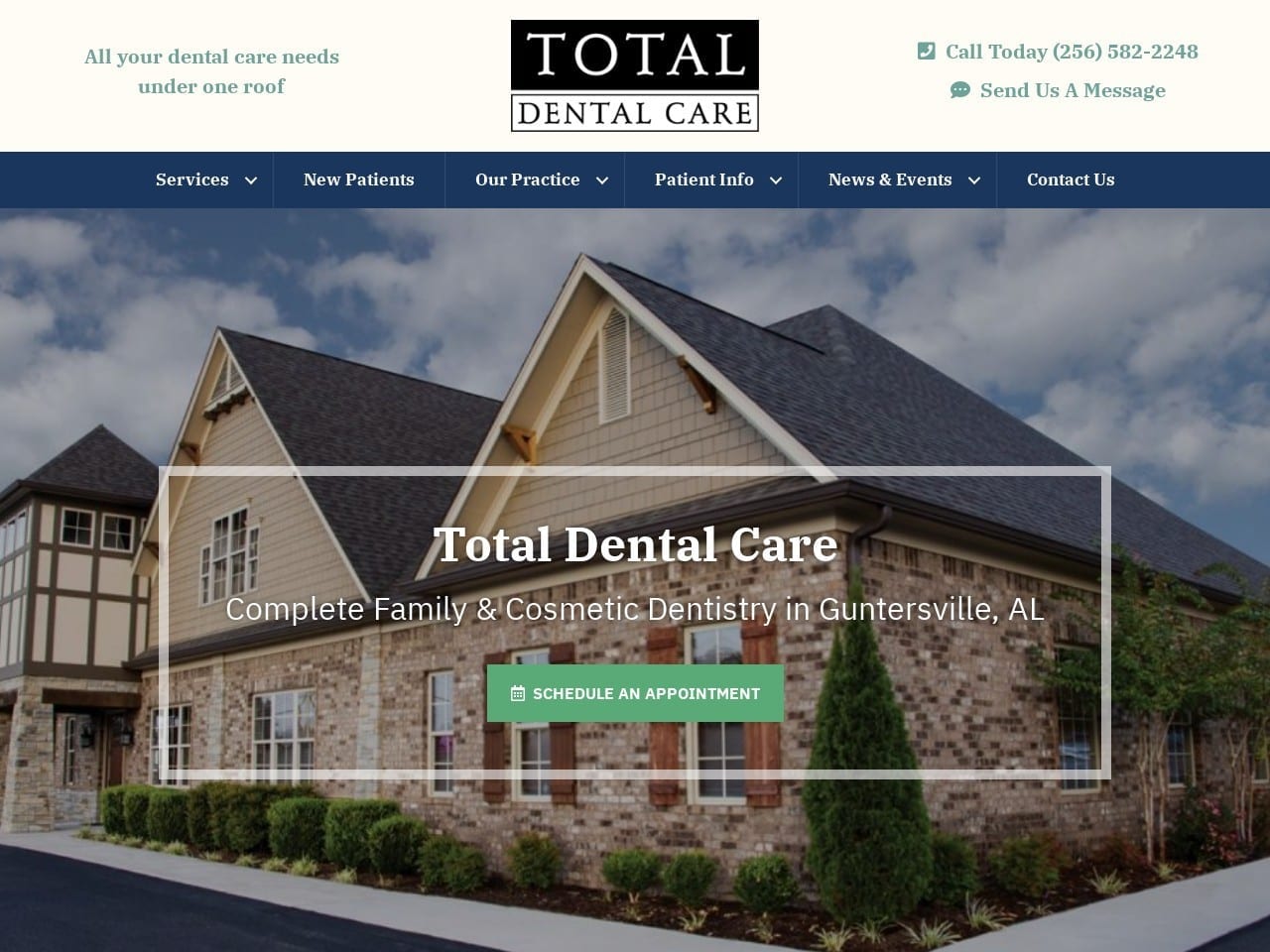 Total Dental Care Website Screenshot from guntersvilledentist.com