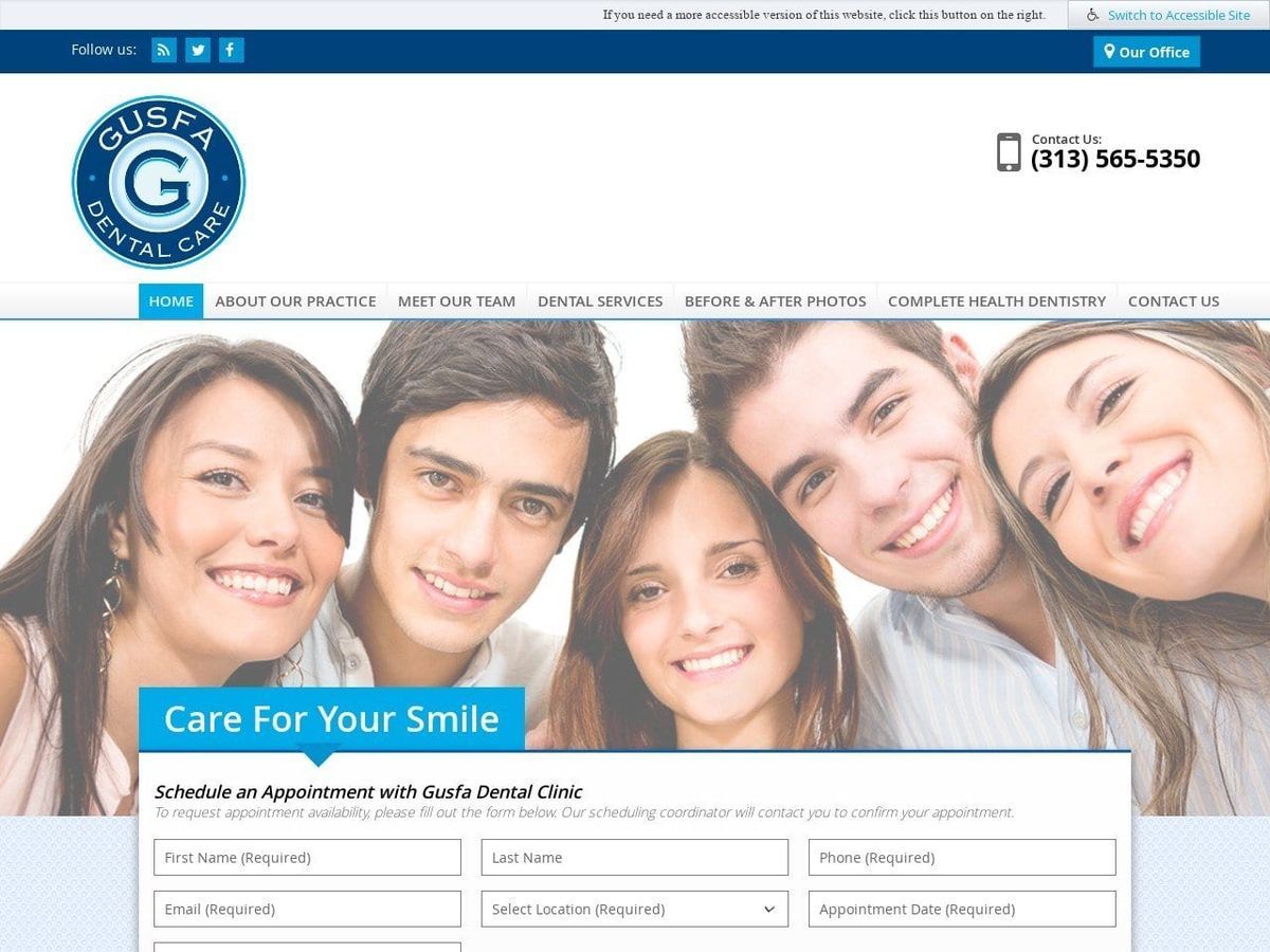 Gusfa Dental Clinic Website Screenshot from gusfadentalclinic.com