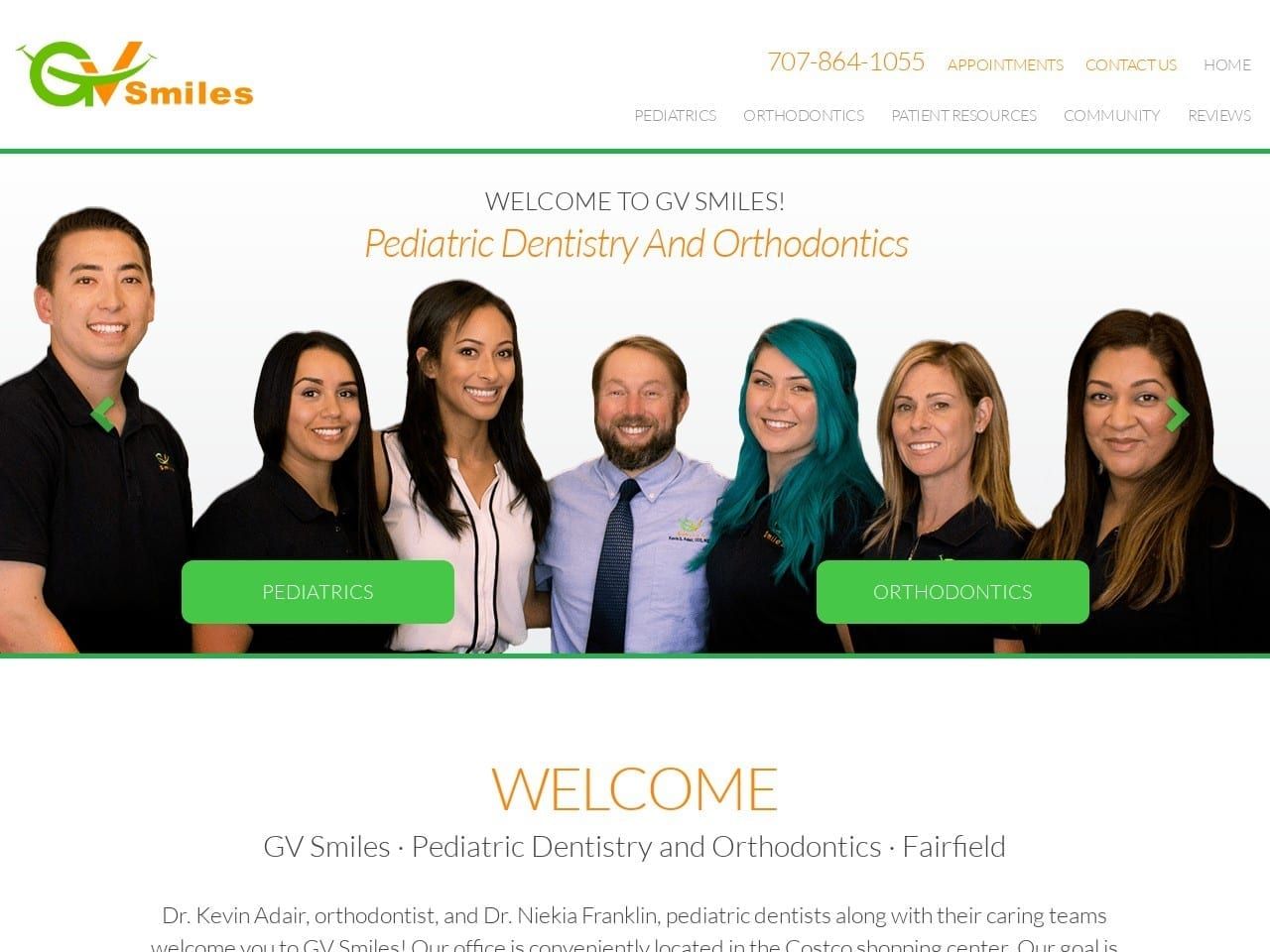 Gv Orthodontics Website Screenshot from gvorthodontics.com