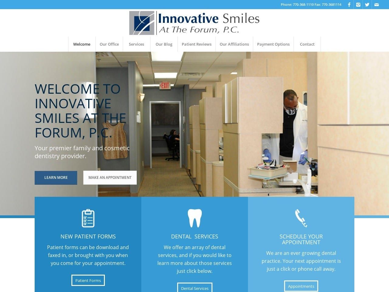 Innovative Smiles At the Forum Website Screenshot from gwinnettdentist.com