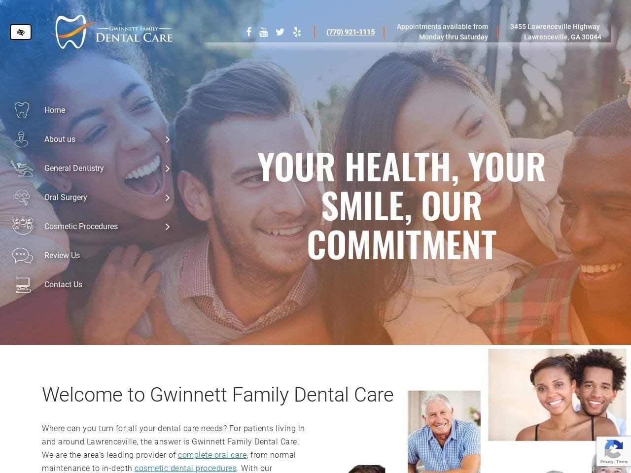 Gwinnett Family Dental Care Website Screenshot from gwinnettfamilydentalcare.com