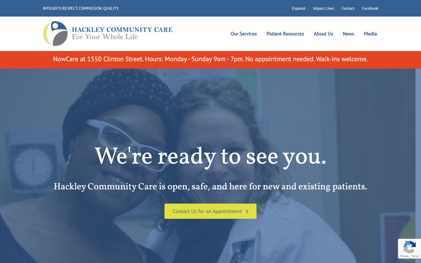 hackleycommunitycare.org screenshot