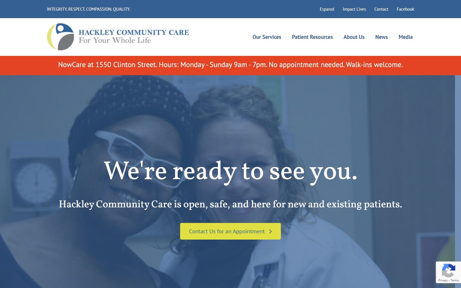 hackleycommunitycare.org screenshot