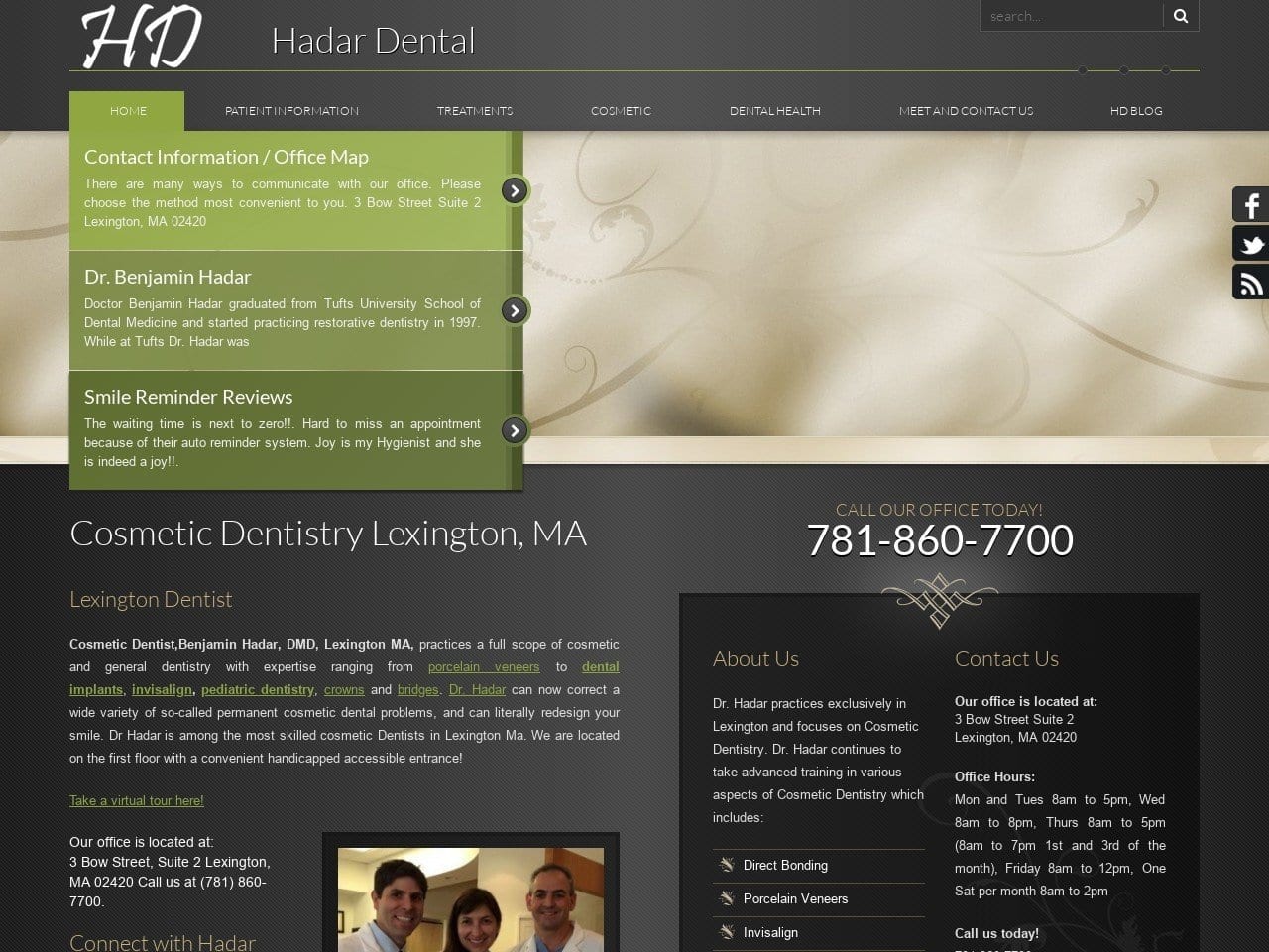 Hadar Dental Website Screenshot from hadardental.com