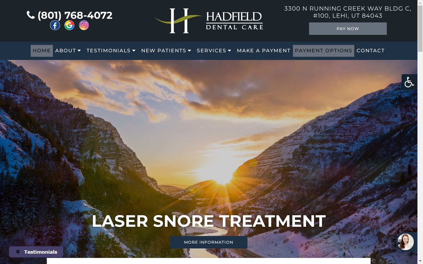 hadfielddentalcare.com screenshot