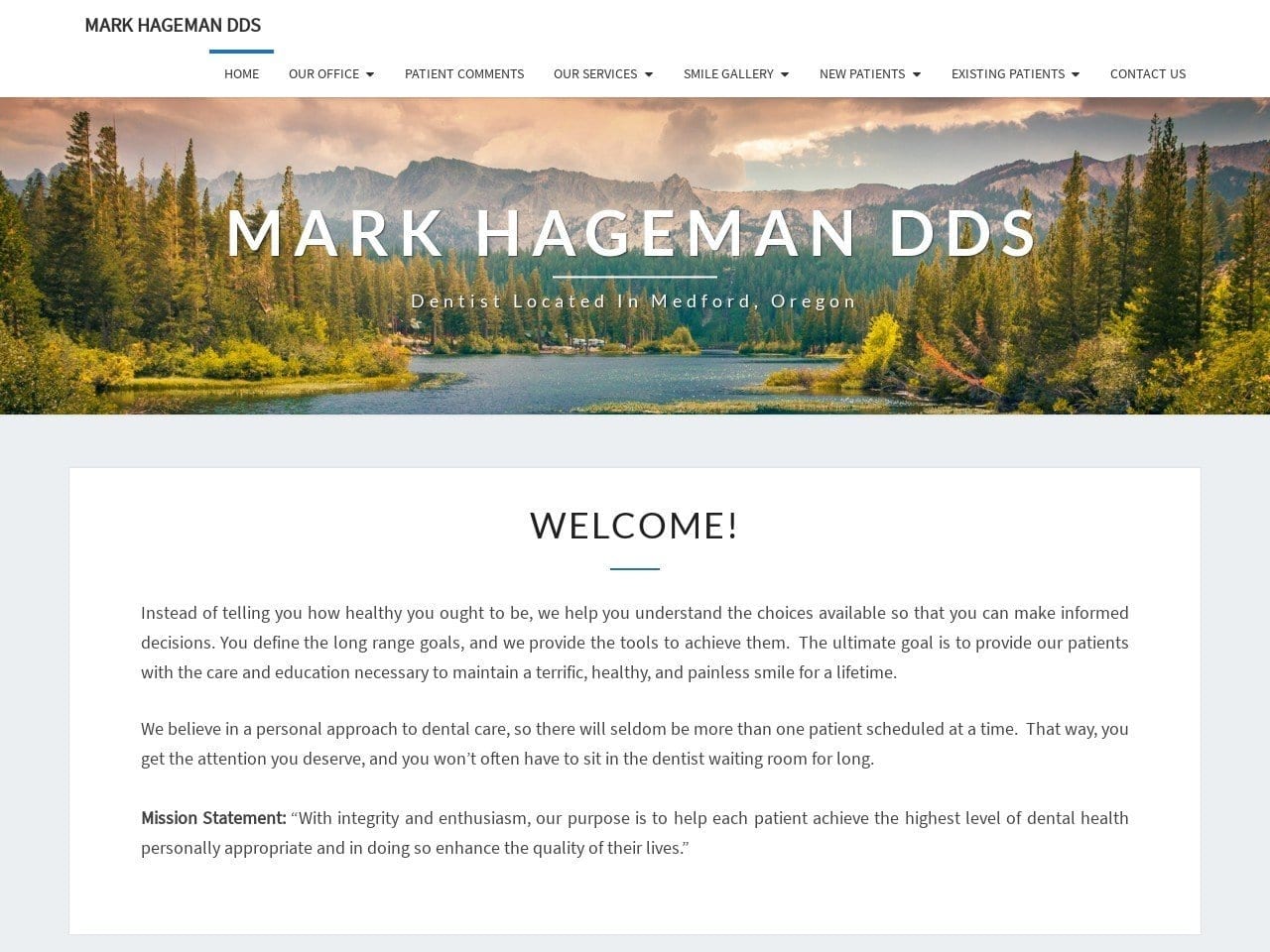 Hageman Dentist Website Screenshot from hagemandds.com