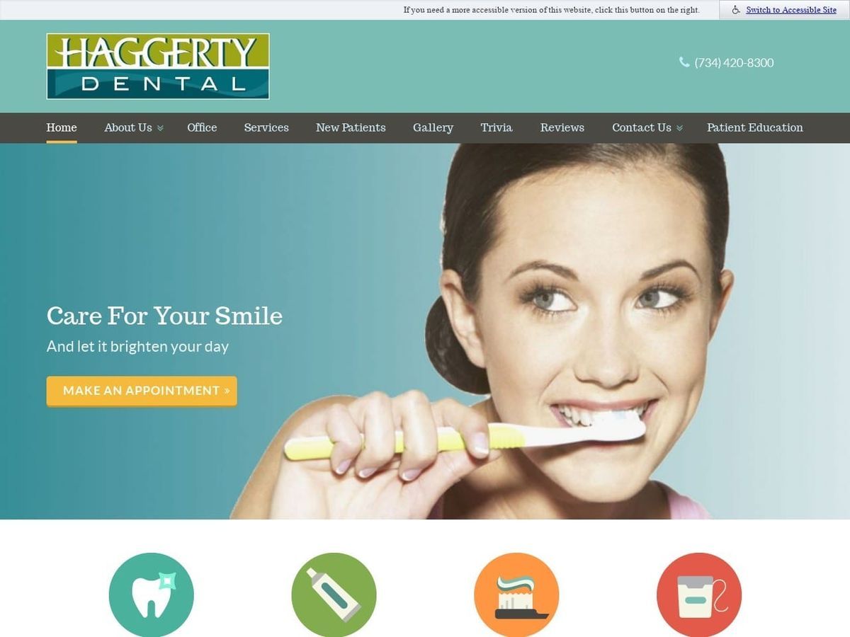 Haggerty Dental Website Screenshot from haggertydental.com