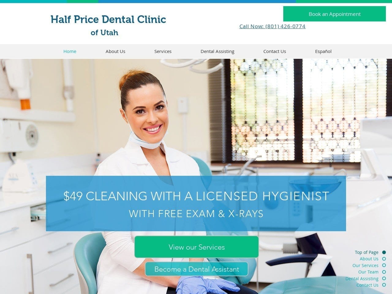 Half Price Dental Clinic Website Screenshot from halfpricedentalclinic.com