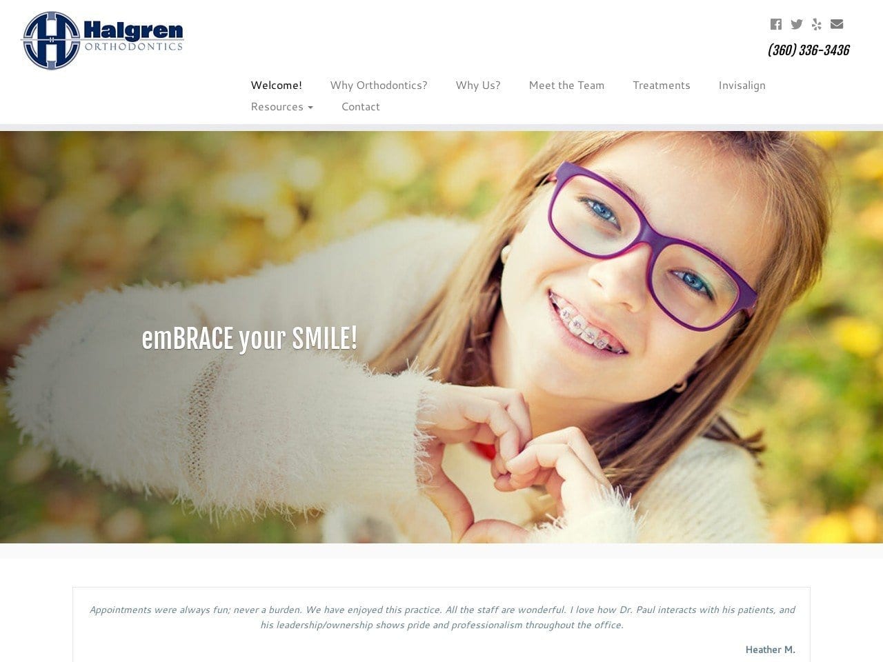 Dr. Paul M. Halgren DDS Website Screenshot from halgrenorthodontics.com