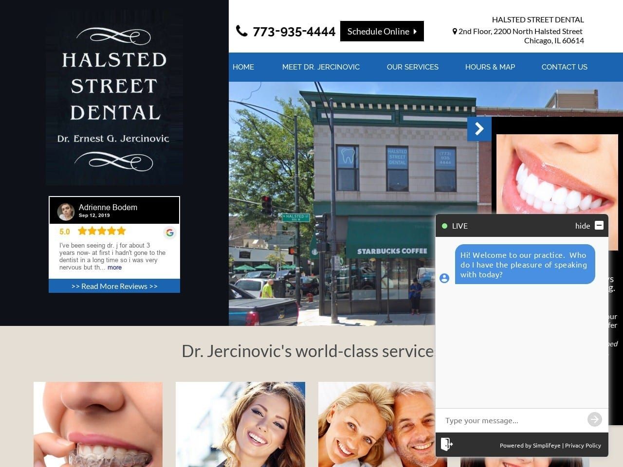 Halsted Street Dental Website Screenshot from halstedstreetdental.com