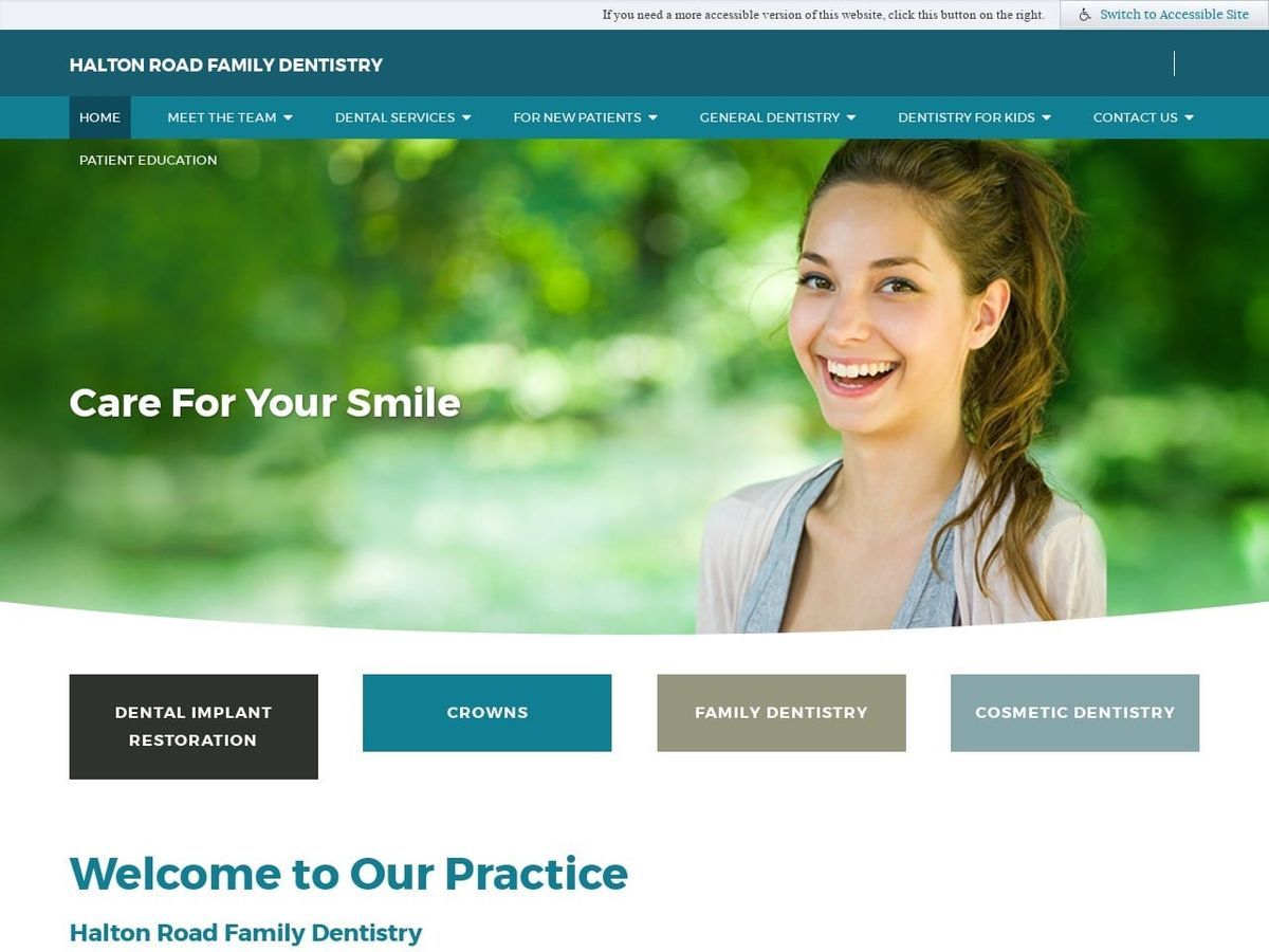 Haltonroad Family Dentistry Website Screenshot from haltonroadfamilydentistry.com