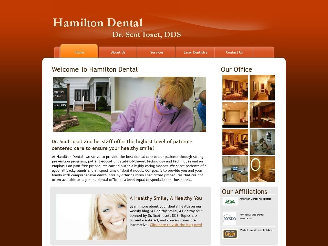 Hamilton Dental Website Screenshot from hamiltondentalny.com