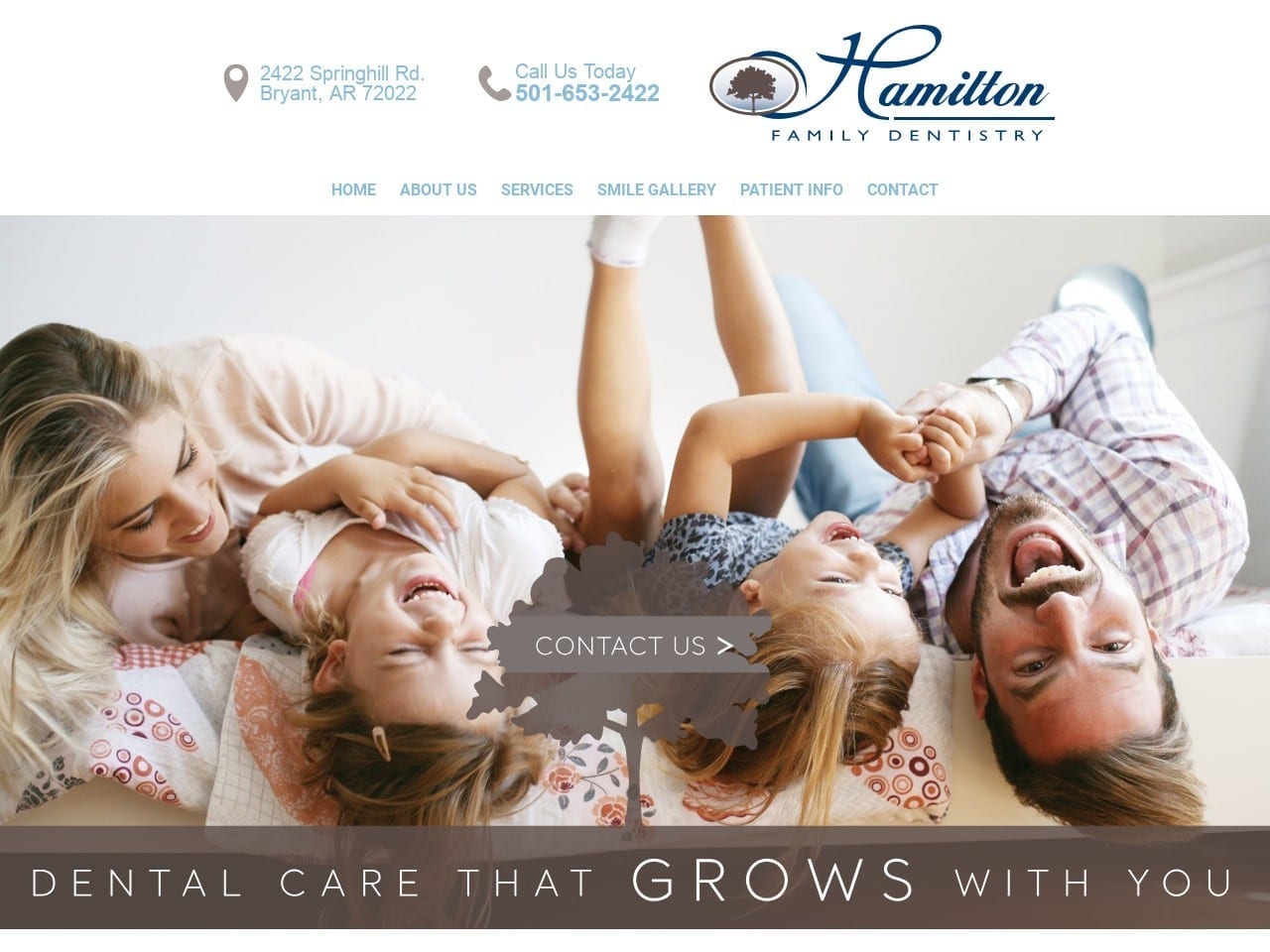 Hamilton Family Dentist Website Screenshot from hamiltonfamilydentistry.com