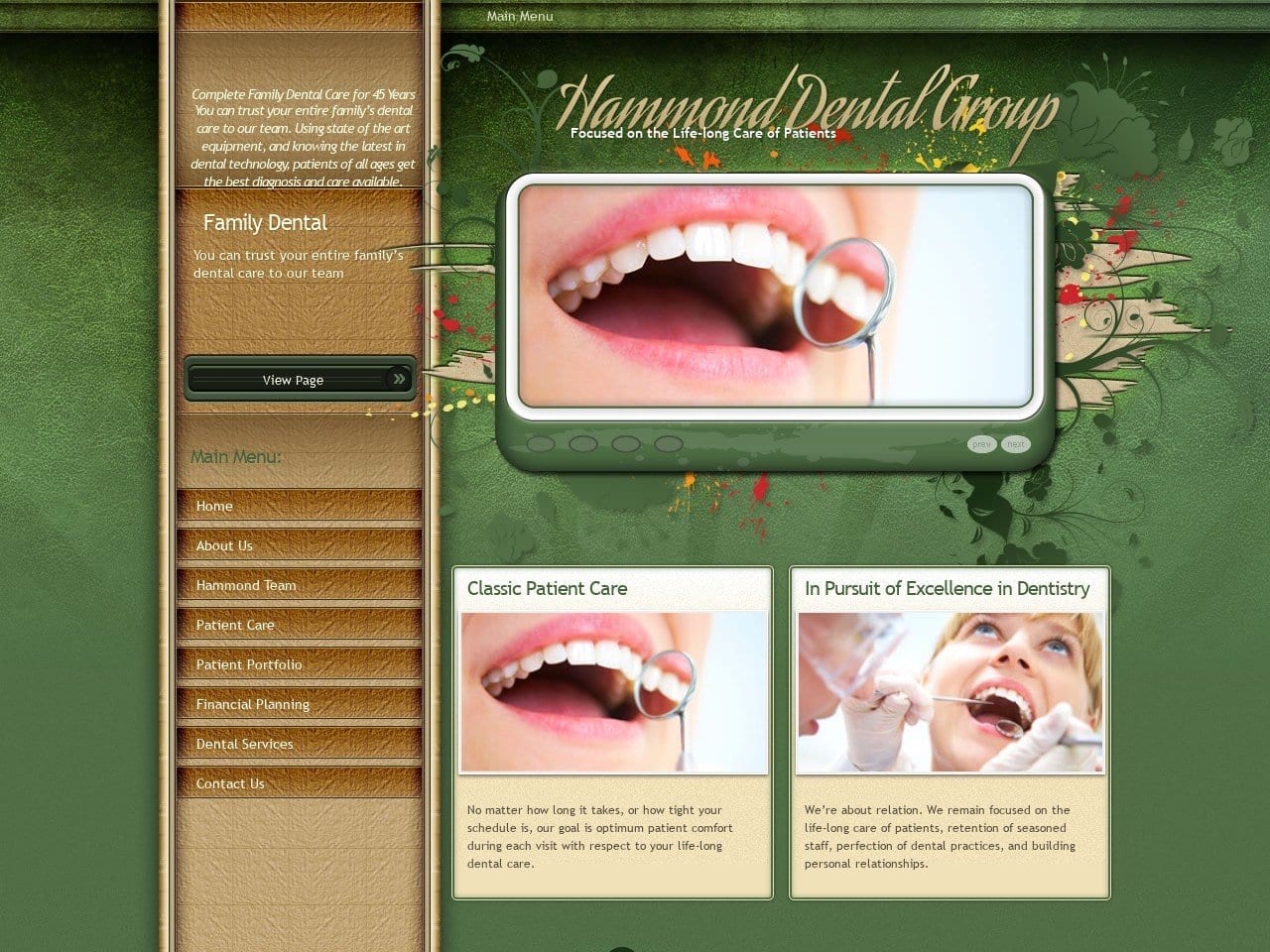 Hammond Dental Group Website Screenshot from hammonddentalgroup.com