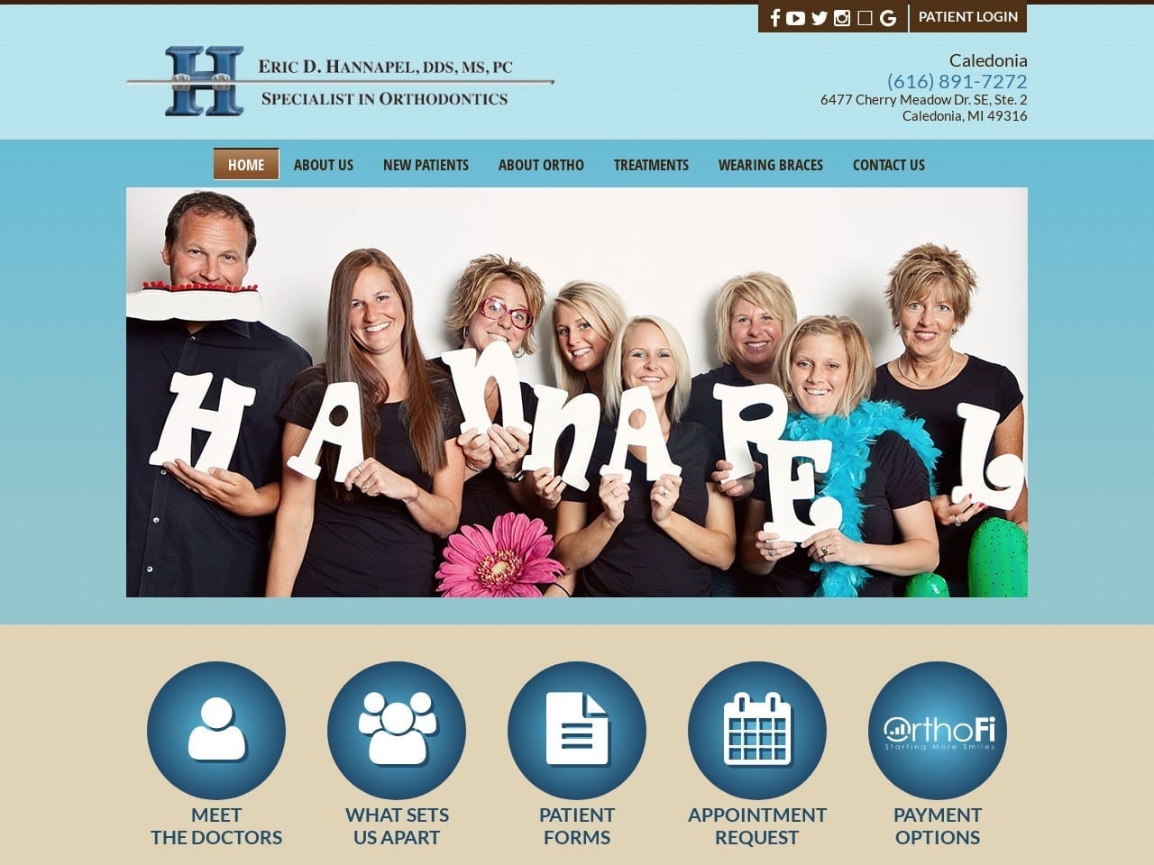 Hannapel Orthodontics Website Screenshot from hannapelsmiles.com