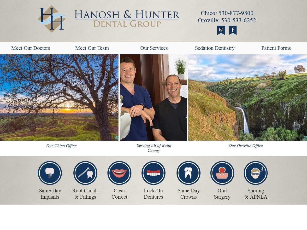 Hanosh and Hunter Dental Group Website Screenshot from hanoshandhunter.com