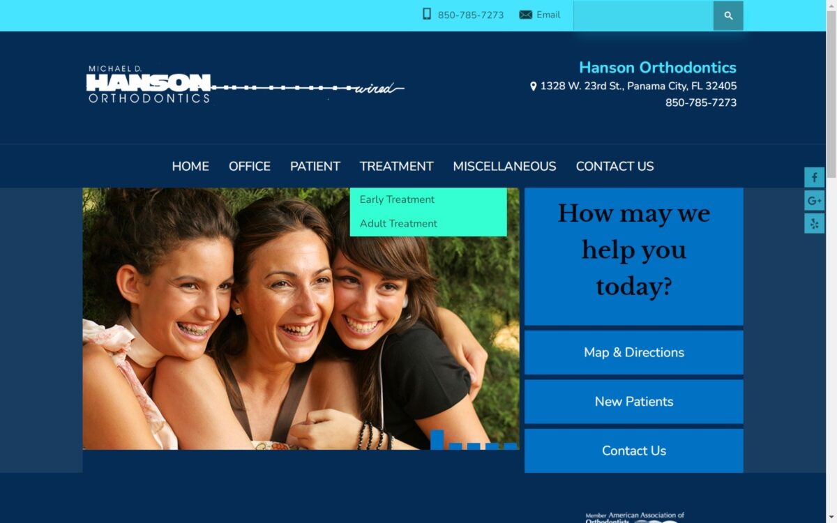 hansonorthodontics.com screenshot