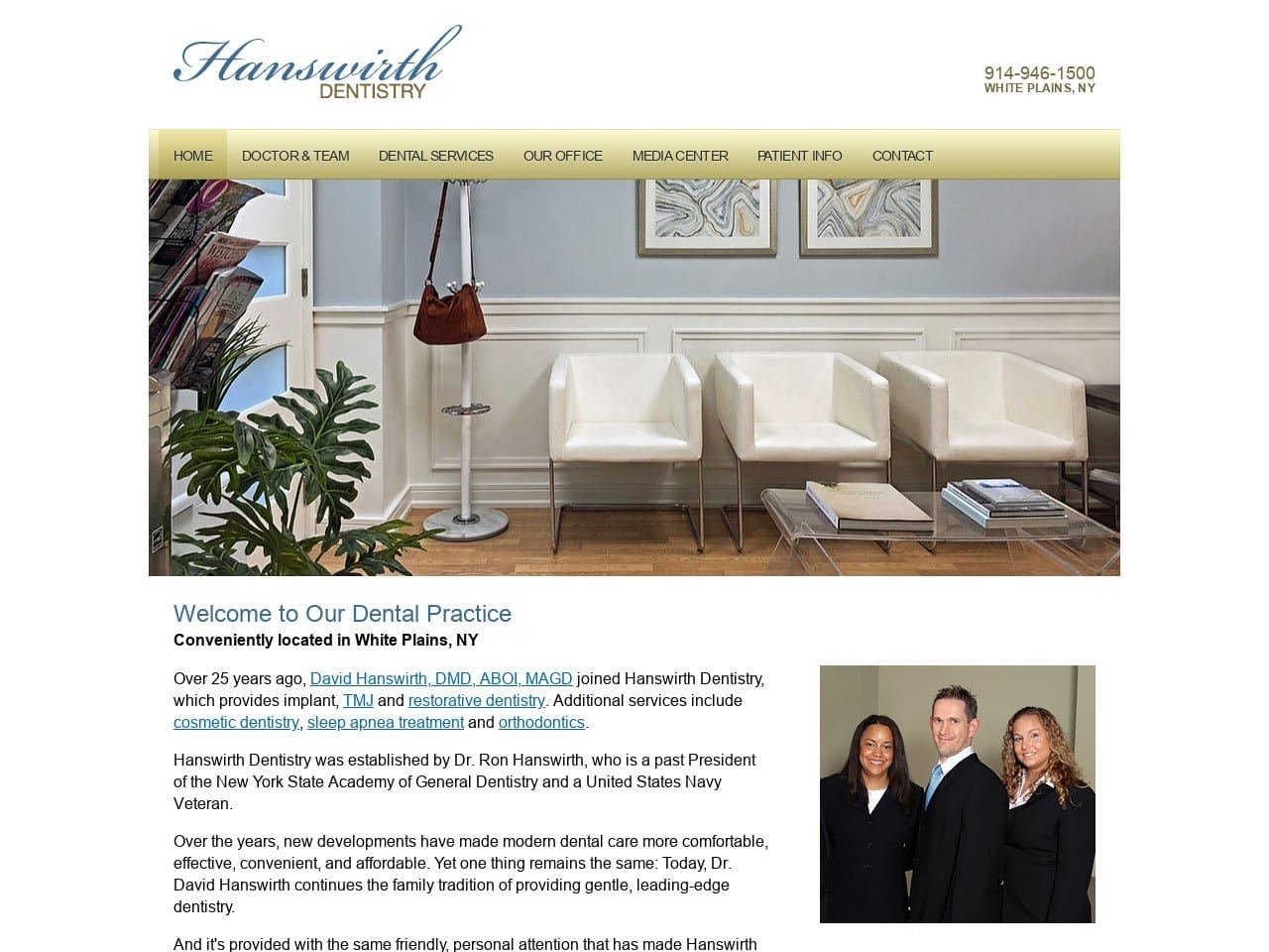 Hanswirth Dentistry Website Screenshot from hanswirthdentistry.com