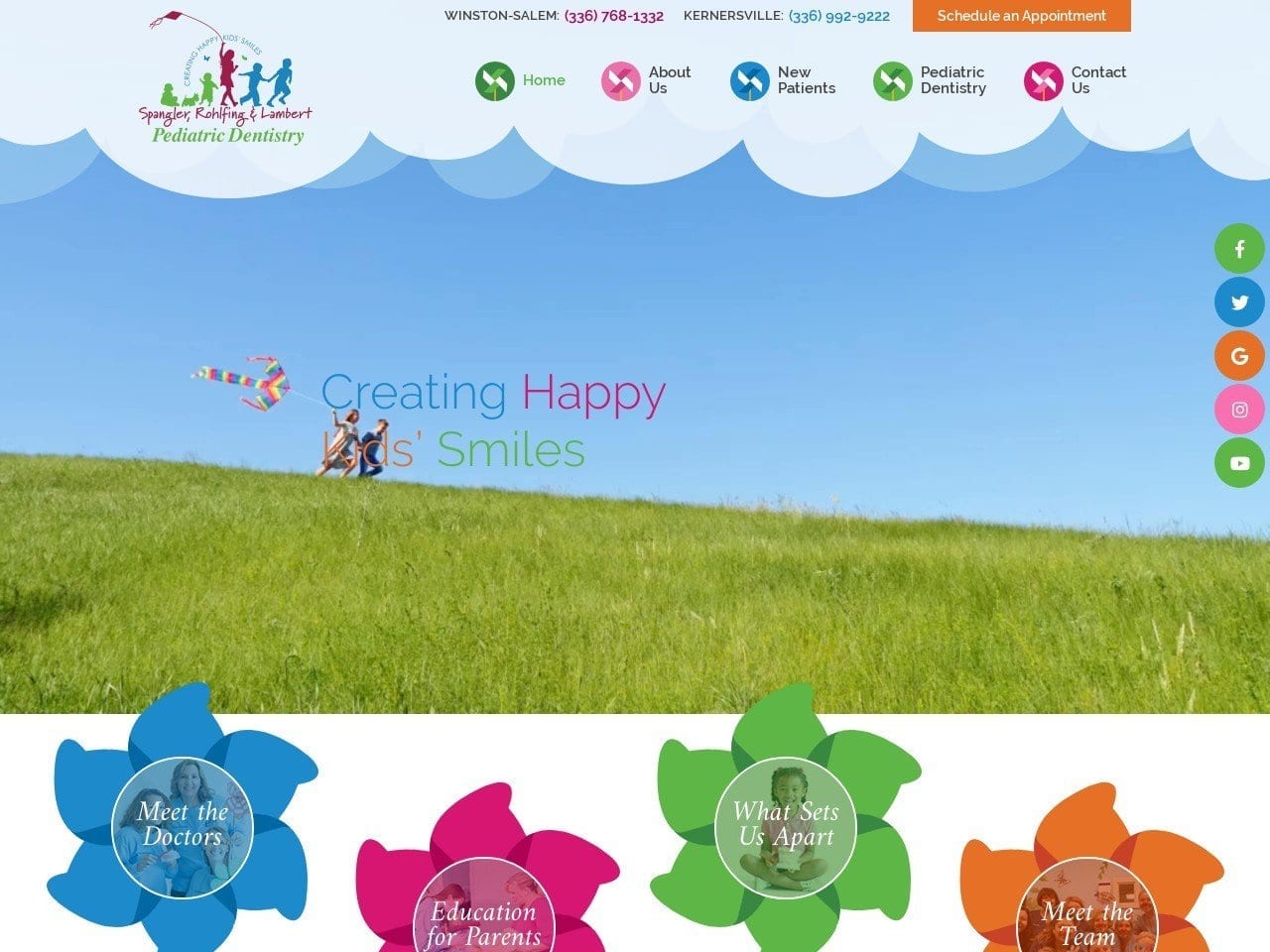 Spangler & Rohlfing DDS Website Screenshot from happykidssmiles.com