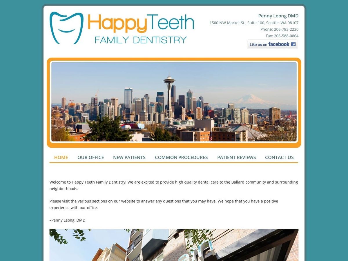 Happy Teeth Family Dentistry Website Screenshot from happyteethballard.com