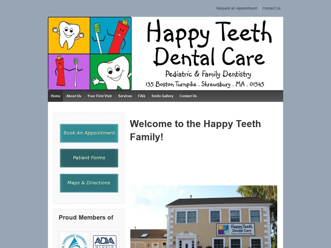 Happy Teeth Dental Care PC Website Screenshot from happyteethdentalcare.com