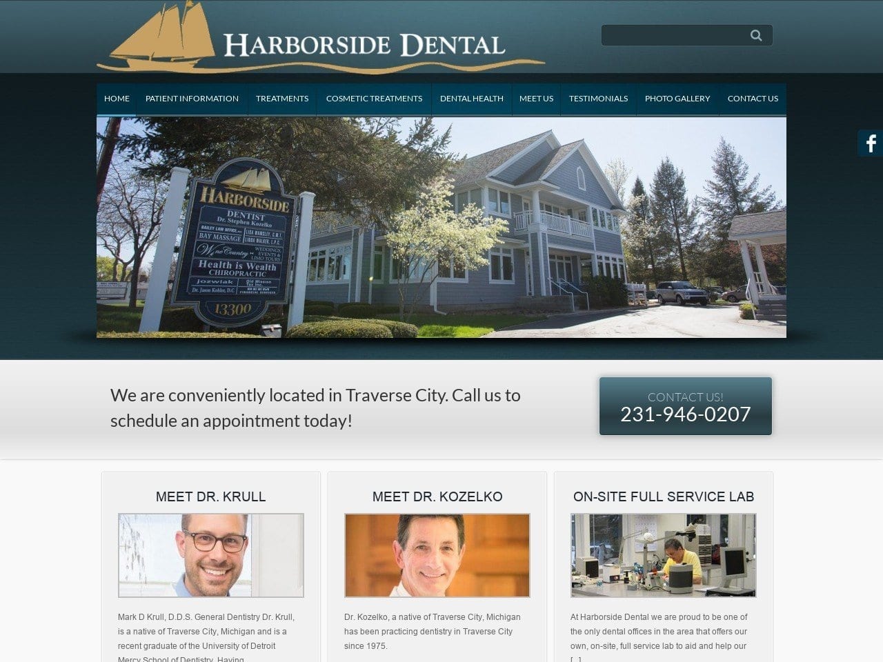 Dr. Stephen E. Kozelko Jr DDS Website Screenshot from harborsidedental.com