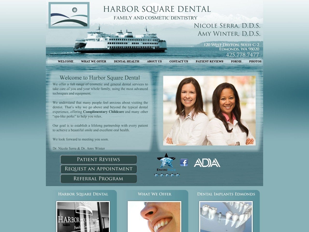 Harbor Square Dental Website Screenshot from harborsquaredental.com