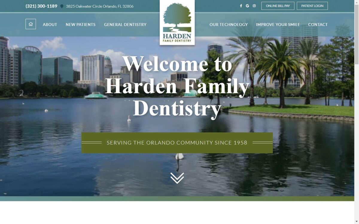 hardenfamilydental.com screenshot