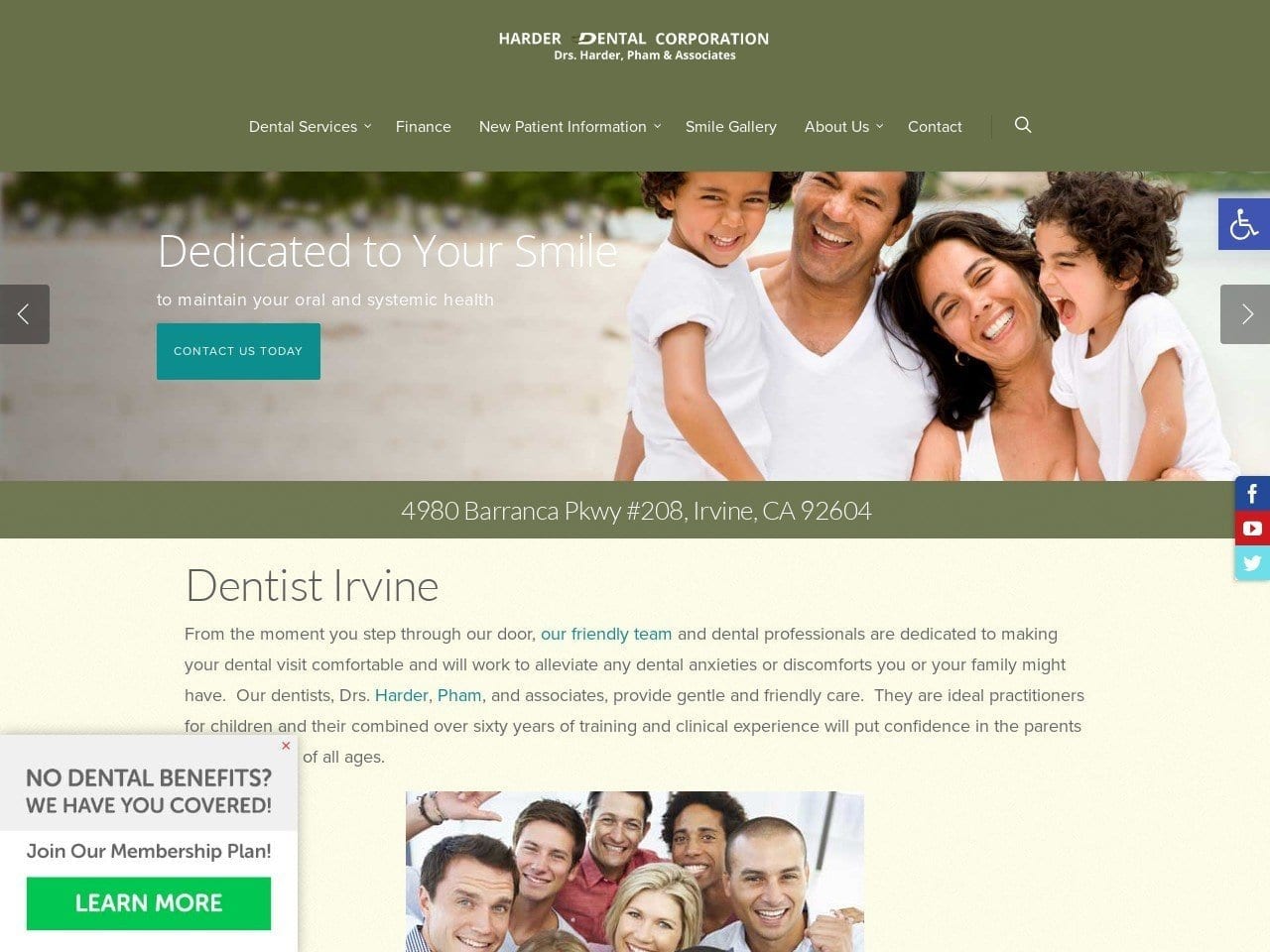 Harder Dental Website Screenshot from harderdental.com