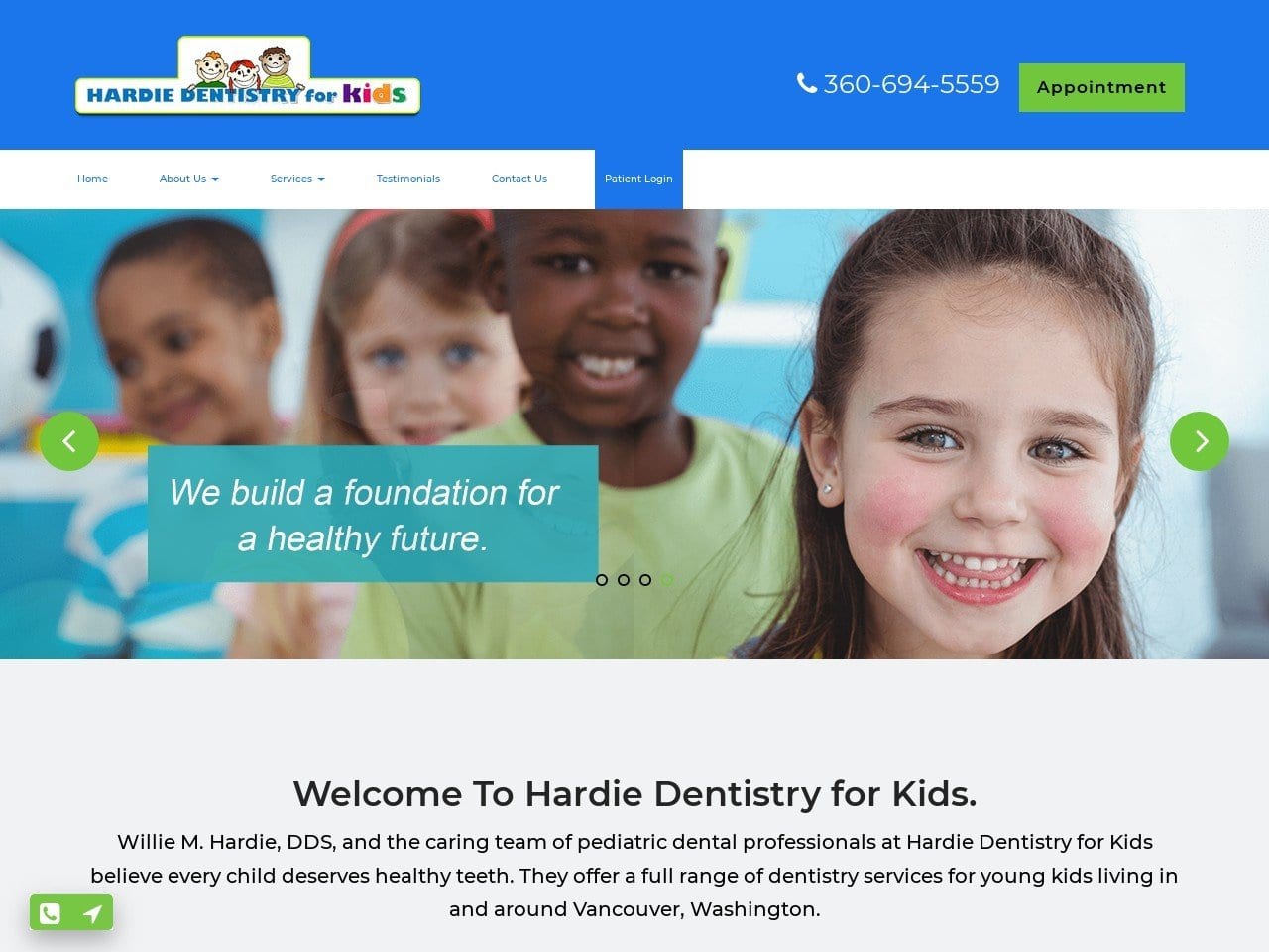 Willie M. Hardie DDS PC Website Screenshot from hardiedentistry.com