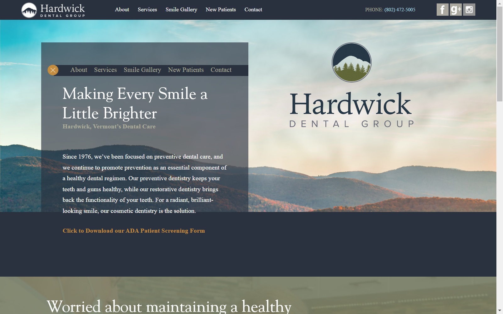 hardwickdentalgroup.com screenshot