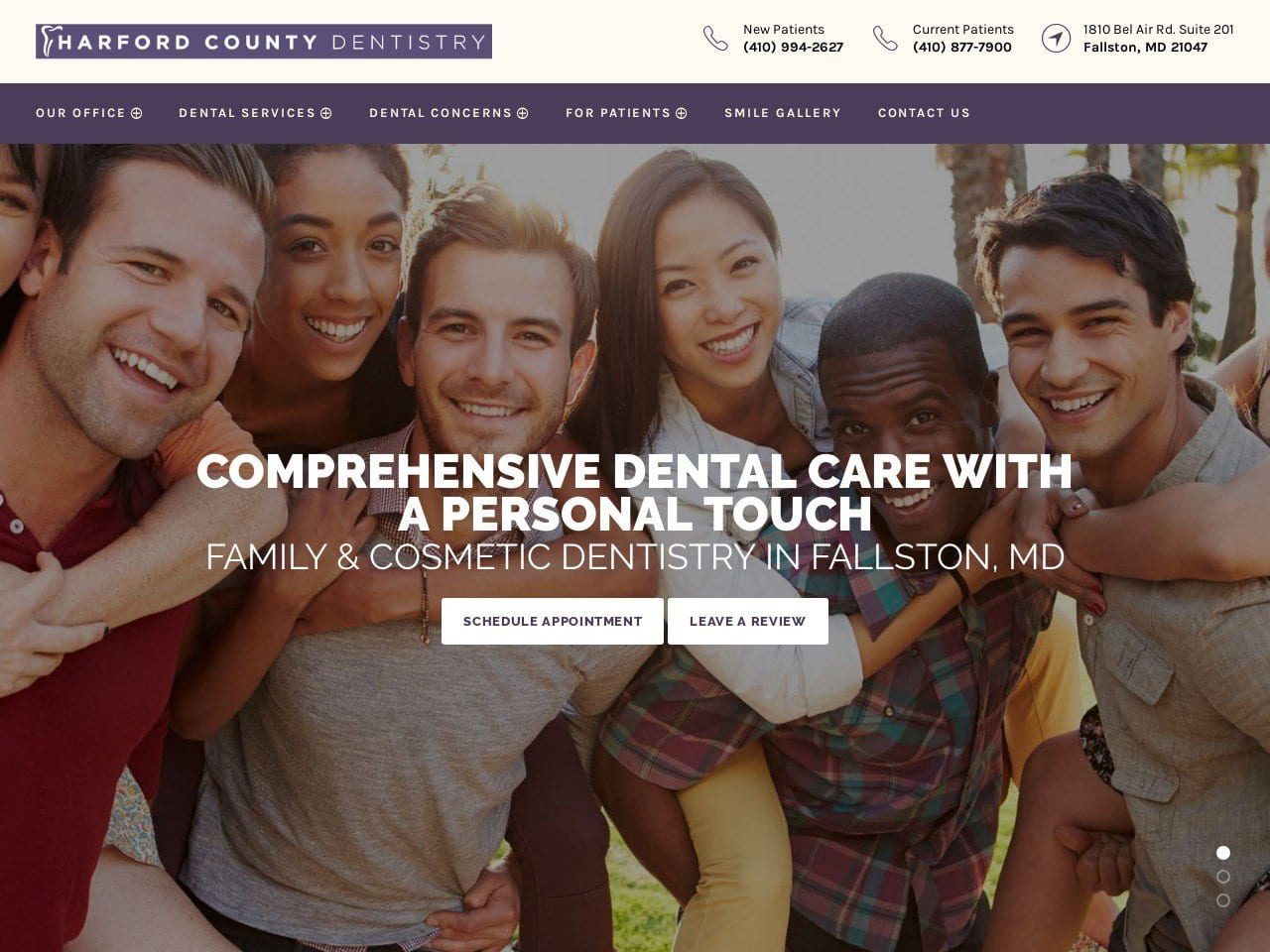 Lazer & Associates Family Dentistry Dr. Melissa El Website Screenshot from harfordcountydentistry.com