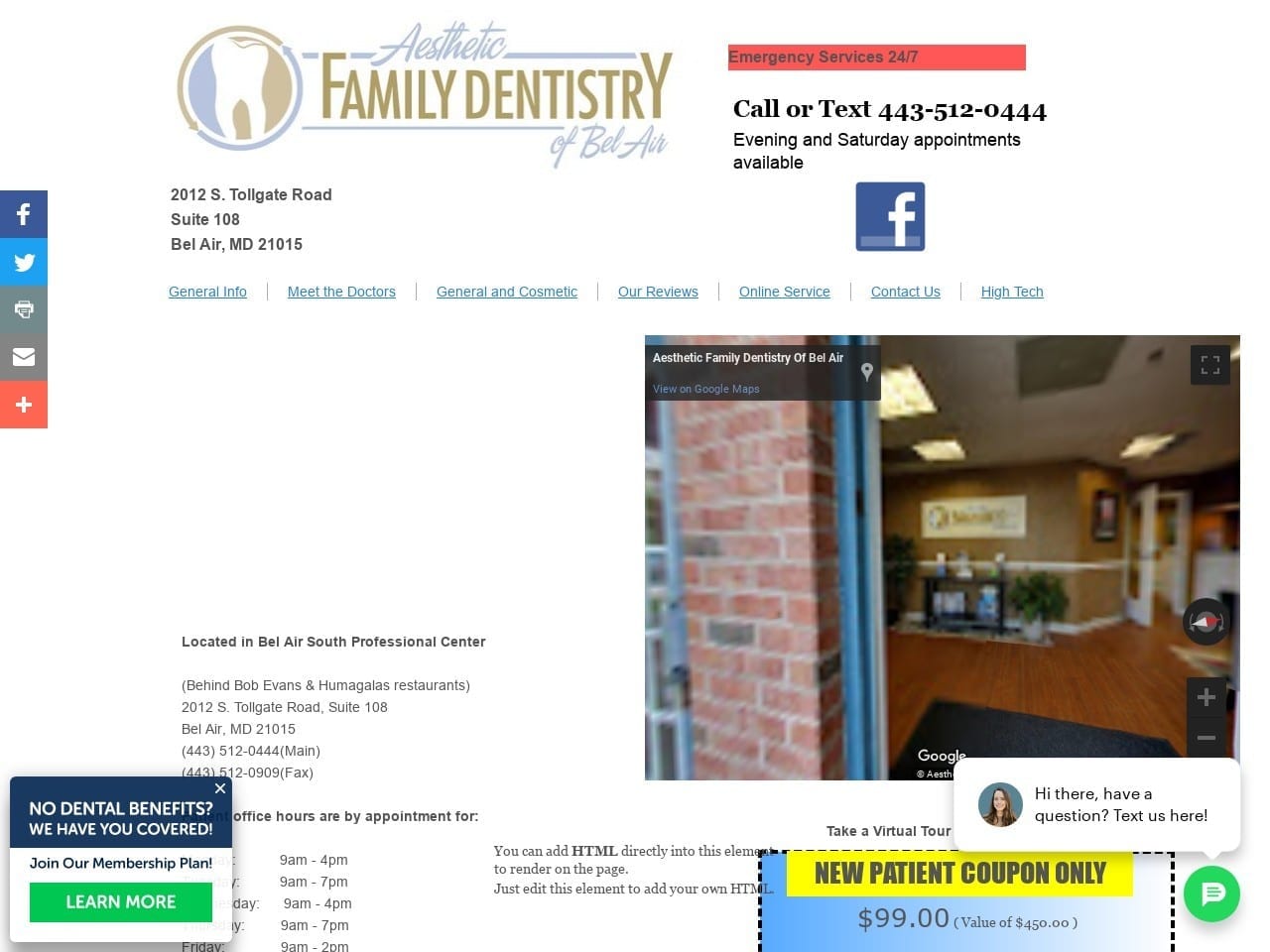 Harford Dentist Website Screenshot from harforddentist.com