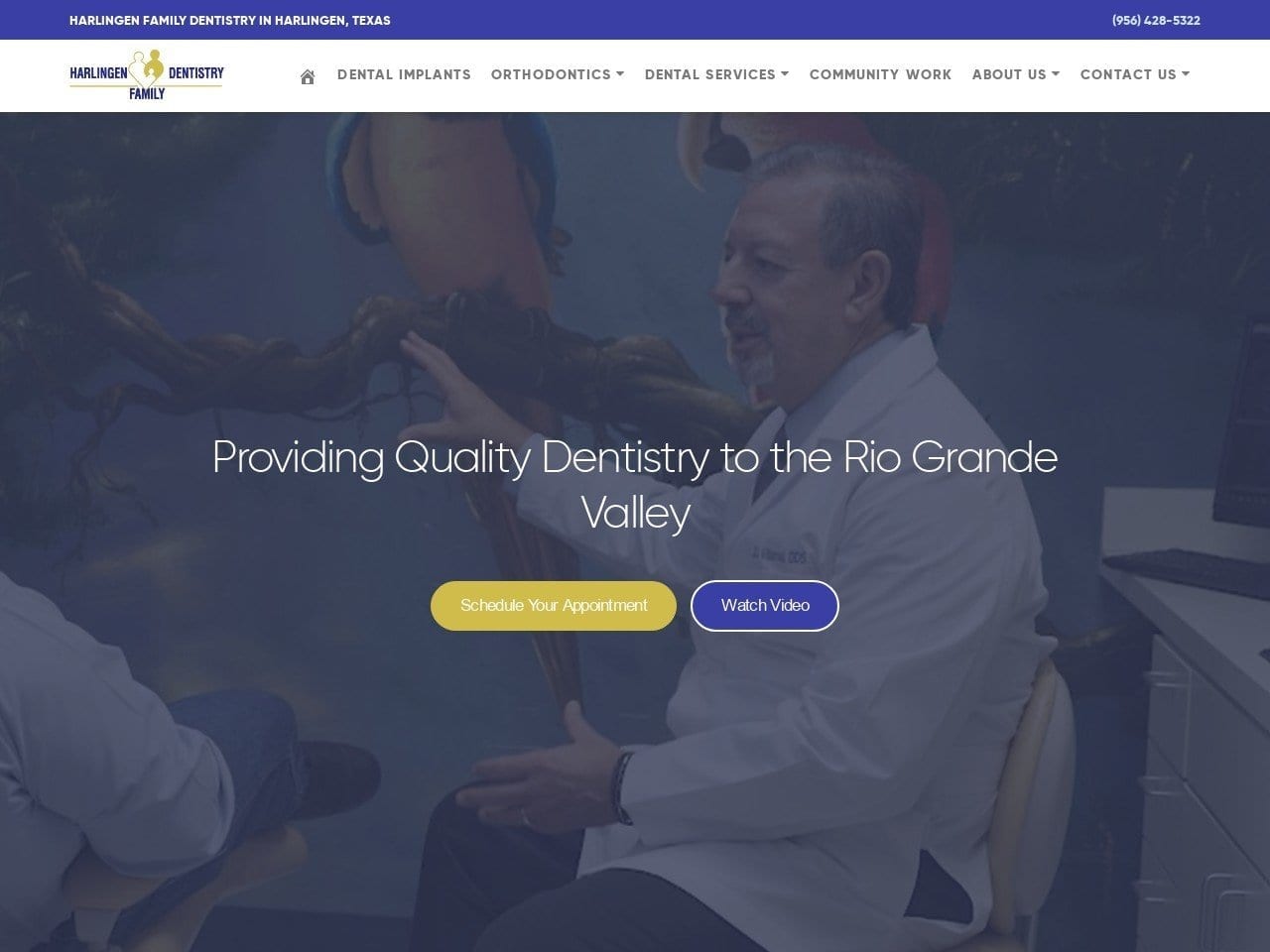 Harlingen Family Dentistry Website Screenshot from harlingenfamilydentistry.com