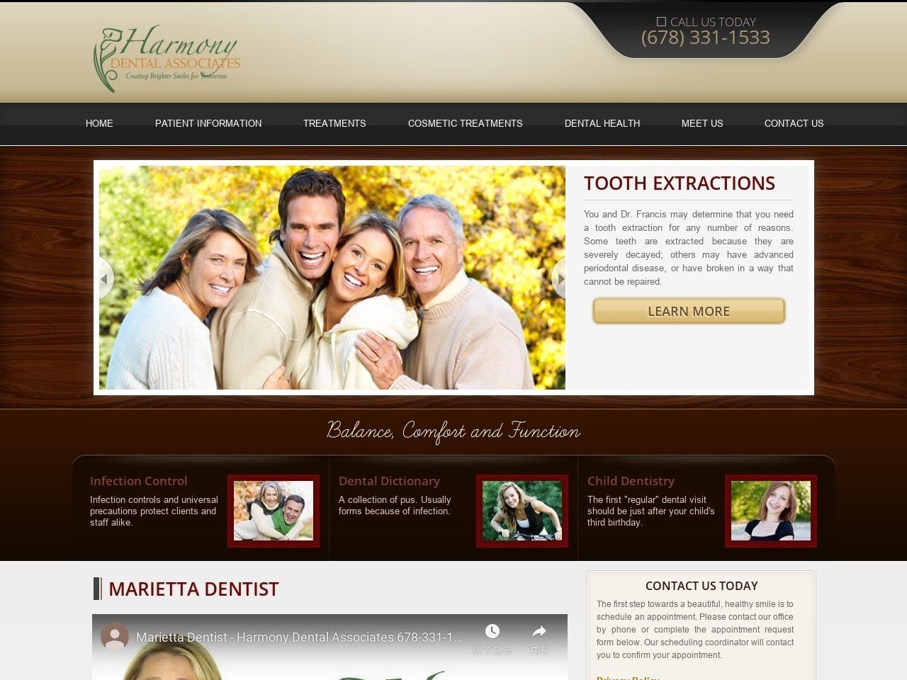 Harmony Dental Associates Website Screenshot from harmonydentalassociates.com