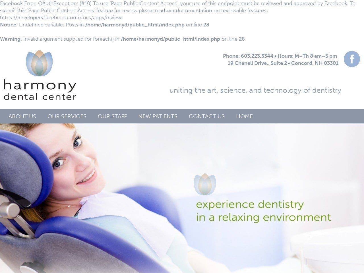 Harmony Dental Center Conrad Lee DMD Website Screenshot from harmonydentalcenter.com