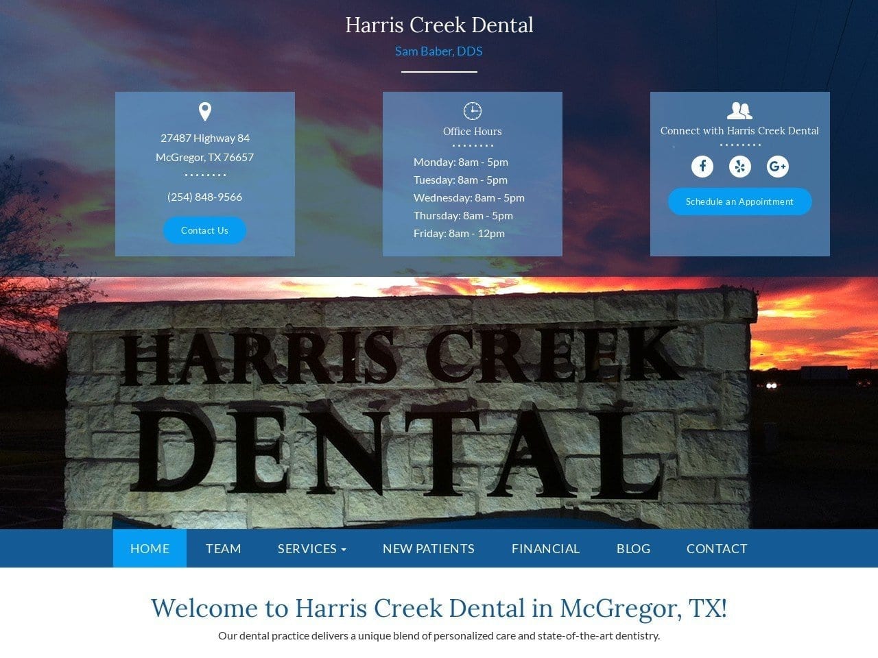 Harris Creek Dental Website Screenshot from harriscreekdental.com