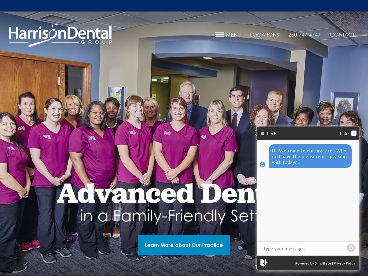 Harrison Dental Group Website Screenshot from harrisondentalgroup.com